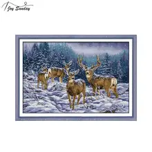 Joy Sunday Embroidery Cross Stitch Kit DIY Needlework Set 14ct 11ct Aida Fabric Printed on Canvas DMC Cross Stitching Home Decor mnls diy dmc 3d cross stitching 0088