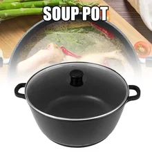 Полезная черная кастрюля, товары для дома, практичная Силиконовая ручка, кухонная кастрюля, жесткое анодированное антипригарное алюминиевое Индукционное основание