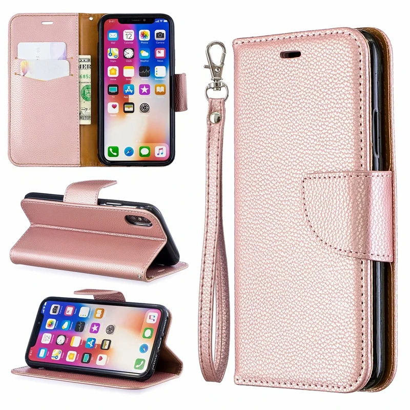 Кожаный чехол кошелек для Galaxy A51 A71 M10 M20 M30 A10 A20 A30 A40 A50 A70 Leechee книжка из ТПУ с
