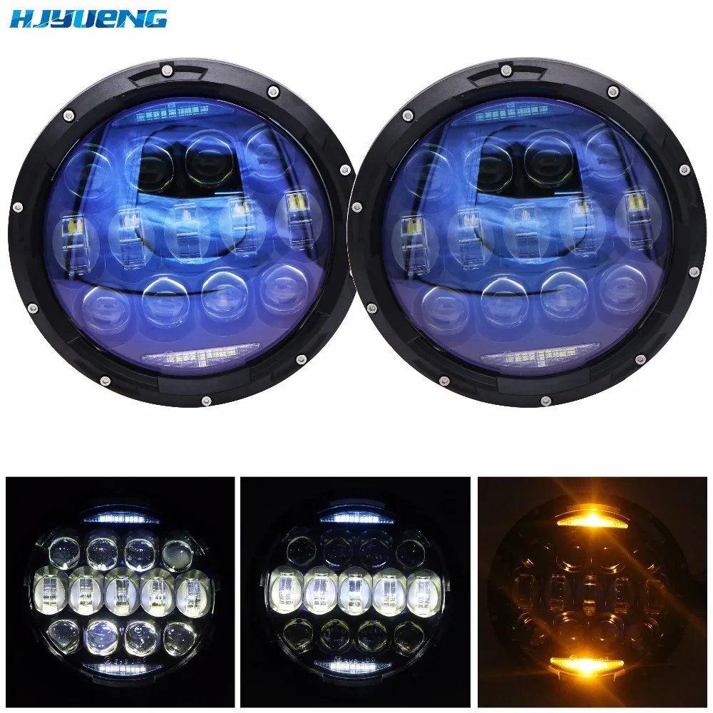 Hjyueng 135 Вт Синий объектив проектора яркие 7 дюймов для Лада Нива 4x4urban LED Фары