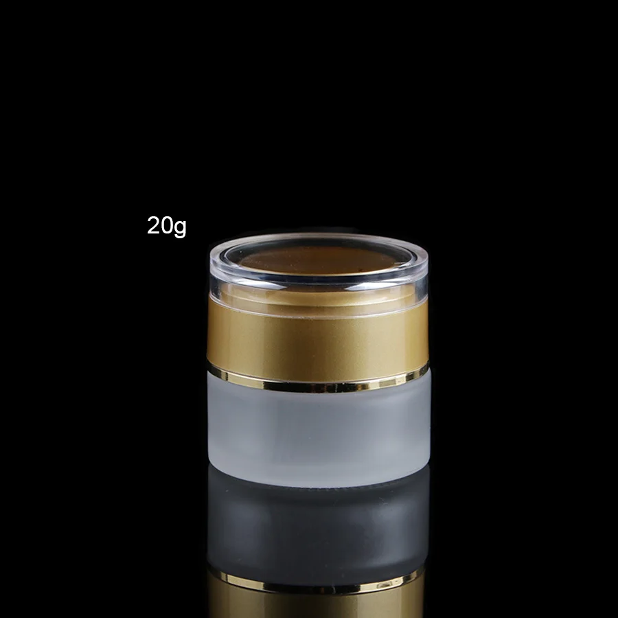 Download 20g 0.67oz Frosted Clear Cosmetic Cream Glass Jar With ...
