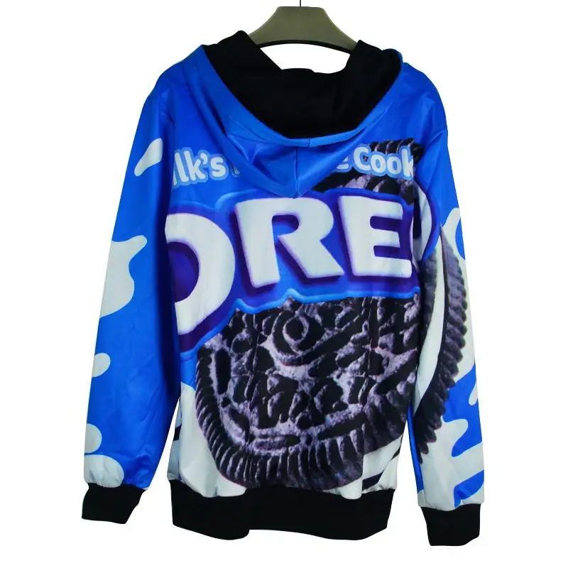 Весенние толстовки Raisevern с 3D рисунком печенья Oreo пуловер капюшоном модная