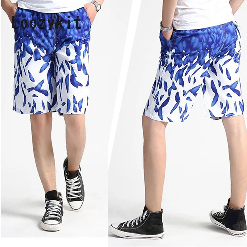 

LOOZYKIT 4XL Summer Beach Shorts with Pockets Straight Male Casual Drawstring Shorts Men Plus Size Nylon Loose bermuda masculina