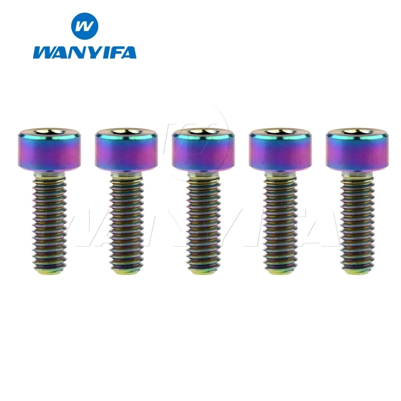 

Wanyifa 5Pcs M4x10mm M4x12mm DIN912 Column Head Titanium Bolt Screw for Bicycle Brake