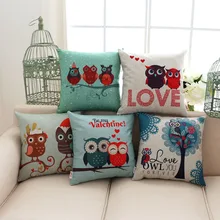 cartoon love owl pillowcase cotton linen font b valentine b font chair seat and back waist