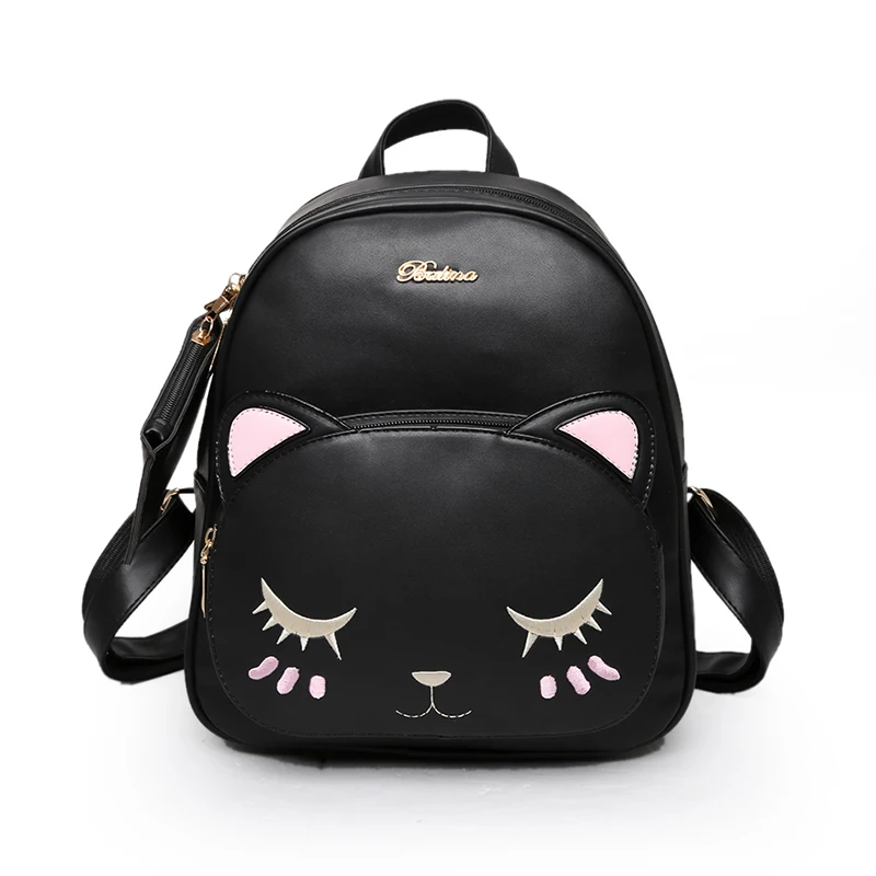 

2017 Mochilas Women Leather Backpacks Preppy For Cat Face School Bags Travel Shoulder Back Pack Casual Teenagers Mochila Nbxq41