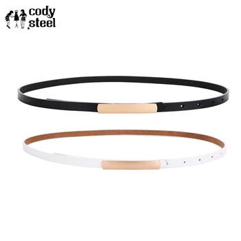 

Cody Steel Hot Thin Ladies Split Leather Belts Dress Students Belt Waistbands Fashion Woman Smooth Buckle Belt Design Female
