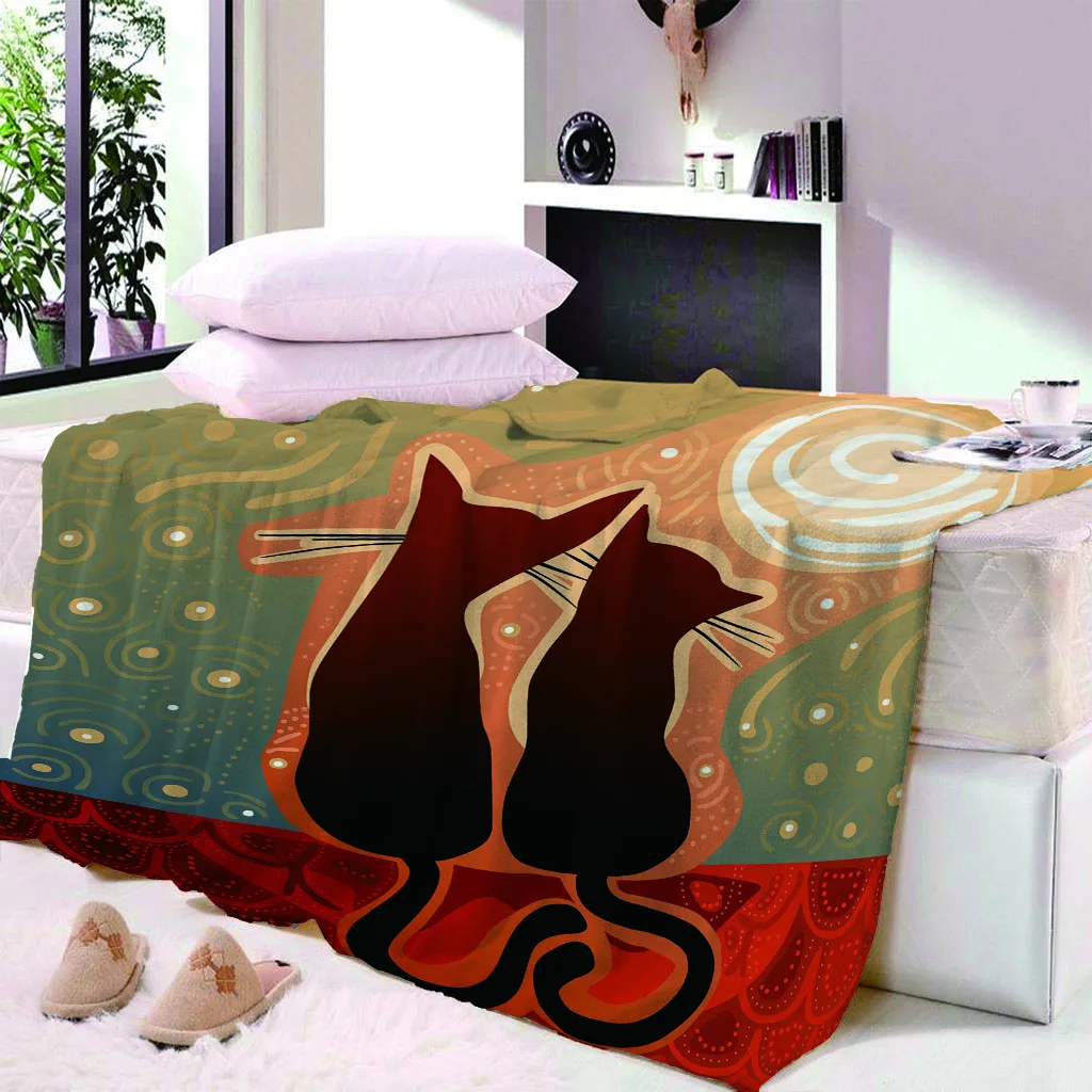 

Sugar Cat SoftThin Nap blanket Velvet Plush BeachTowel For Children Blanket Throws Summer bedsheet Travel Dropship Custom