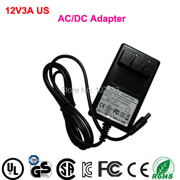 10 шт 12 v 3000ma ac dc адаптер, Сертифицированный настенный адаптер 12 v блок питания, 36 W Светодиодный драйвер