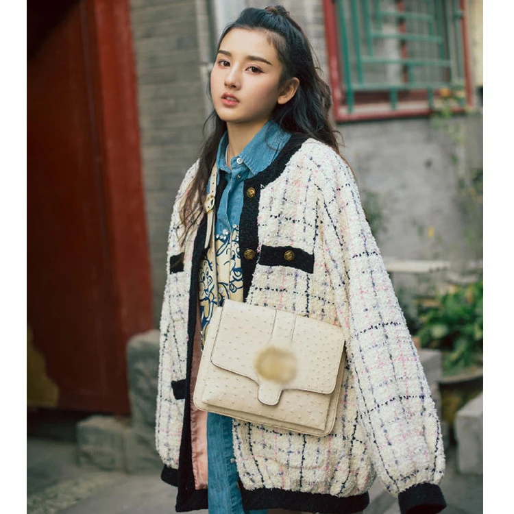 

2019 Spring Autumn Women Plaid Lantern Sleeve Single Breasted Patchwork Suit Jacket+mini Skirt Knitted Tweed 2 Pieces Set Jc2942