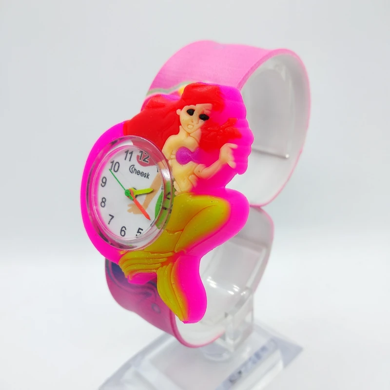 Children's Watches Cartoon Mermaid Kids Quartz Wristwatches kid Baby Clock Beat circle watch Child Girl Boy Gift Relogio Montre