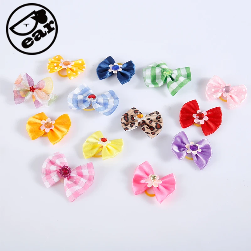 50 Pcs/Lot Handmade Pet Grooming Accessories Products Dog Bow Hair
