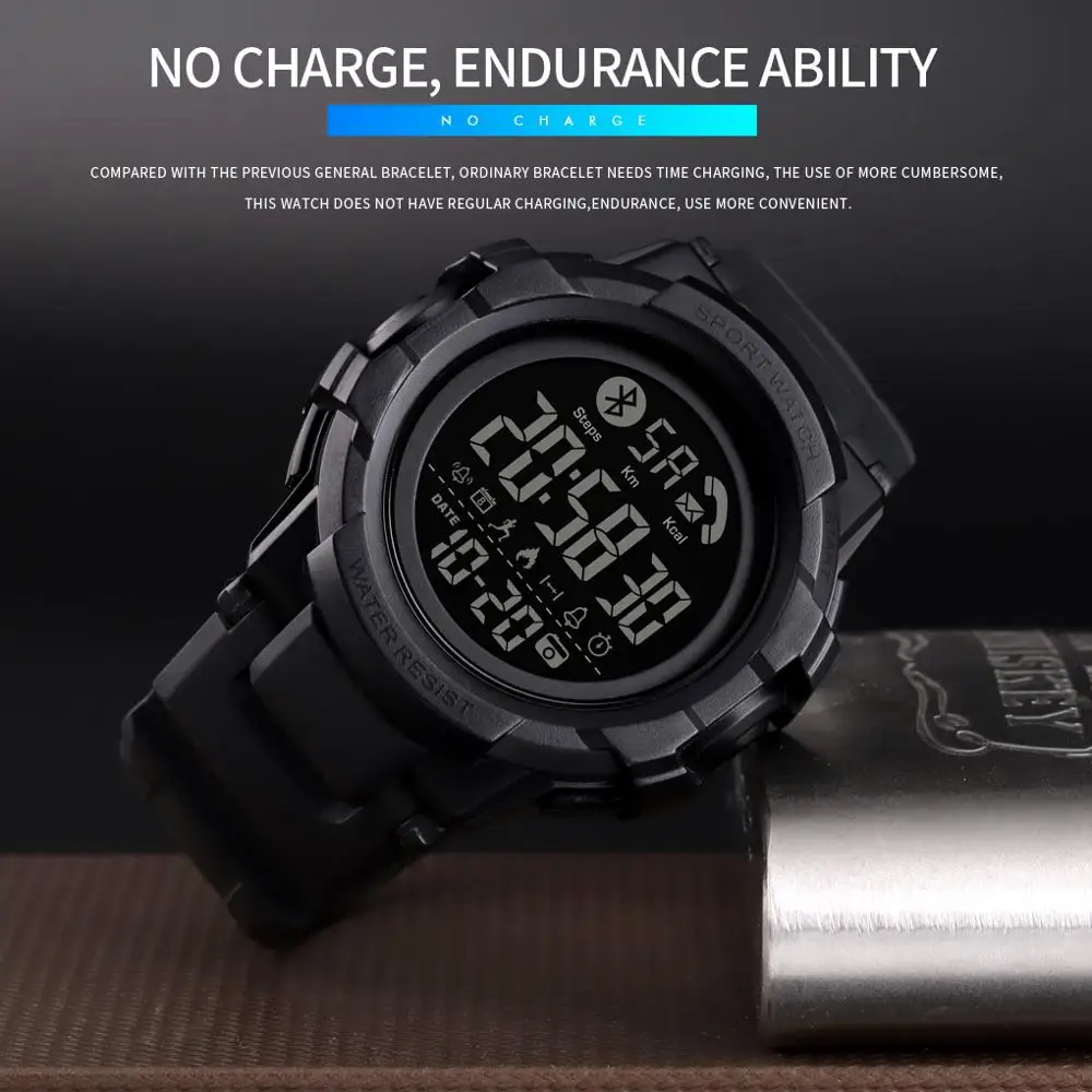  SKMEI Fashion Smart Watch Men Bluetooth Wrist Smartwatch Mens Call APP Message Reminder reloj intel - 33062038447
