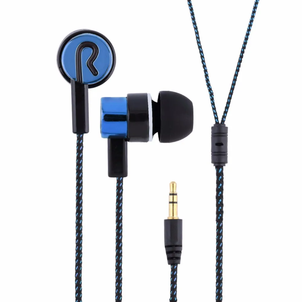 

Metal Earphones Jack Standard Noise Isolating Reflective Fiber Cloth Line 3.5mm Stereo In-ear Earphone Earbuds