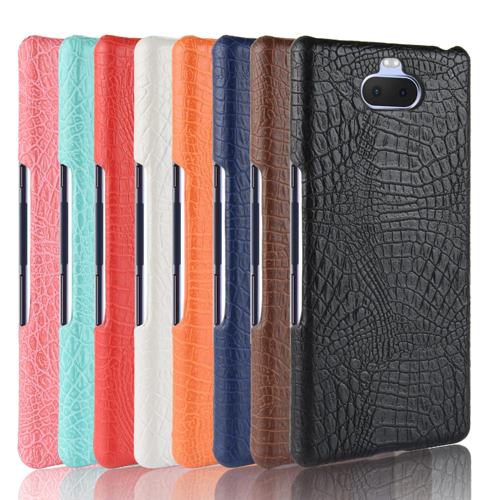 

For Sony Xperia 10 I3113 Case Luxury Retro Fashion Crocodile PU Leather Hard Cover For Sony Xperia 10 Plus I3223 Phone Bag Cases