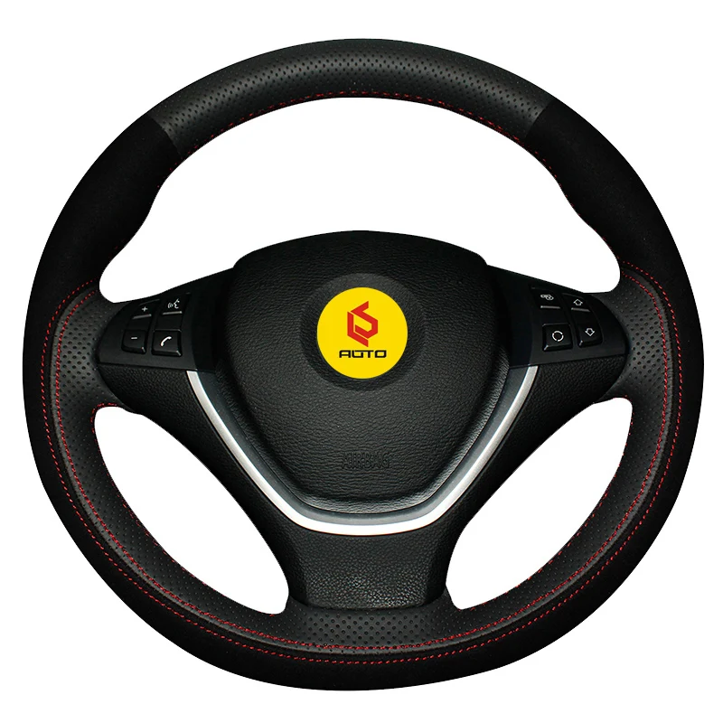 

Braid on the Steering Wheel Cover for BMW E70 X5 2008-2013 E71 X6 2008-2014 funda volante Tampa do volante do carro car styling