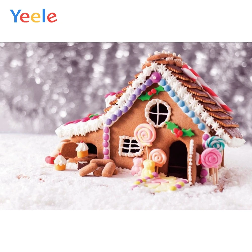 

Yeele Small House Candy Bar Light Bokeh Snow Party Photographic Backgrounds Glitter Photography Backdrops For the Photo Studio