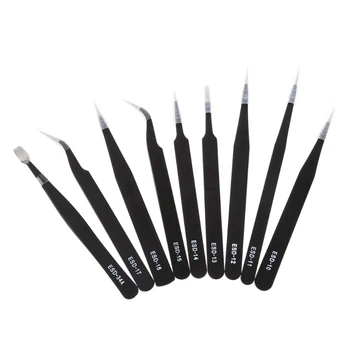 

Stainless Steel Tweezers Electronic Tool Instruments Precision Anti-static Kit