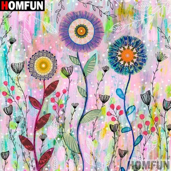 

HOMFUN Full Square/Round Drill 5D DIY Diamond Painting "Flower painting" 3D Embroidery Cross Stitch 5D Decor Gift A18268