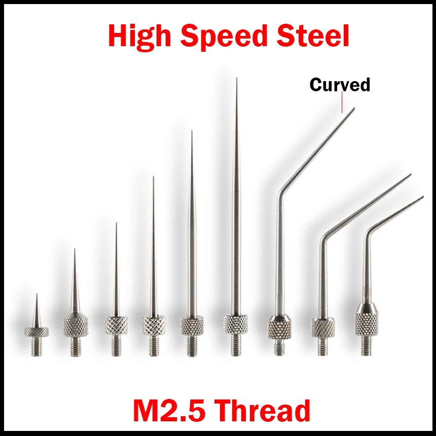 

R0.3 OD 13mm 22mm 30mm Measure Length M2.5 Thread HSS Guage Micrometer Pin Pointed Taper Head Straight Dial Indicator Tip Probe