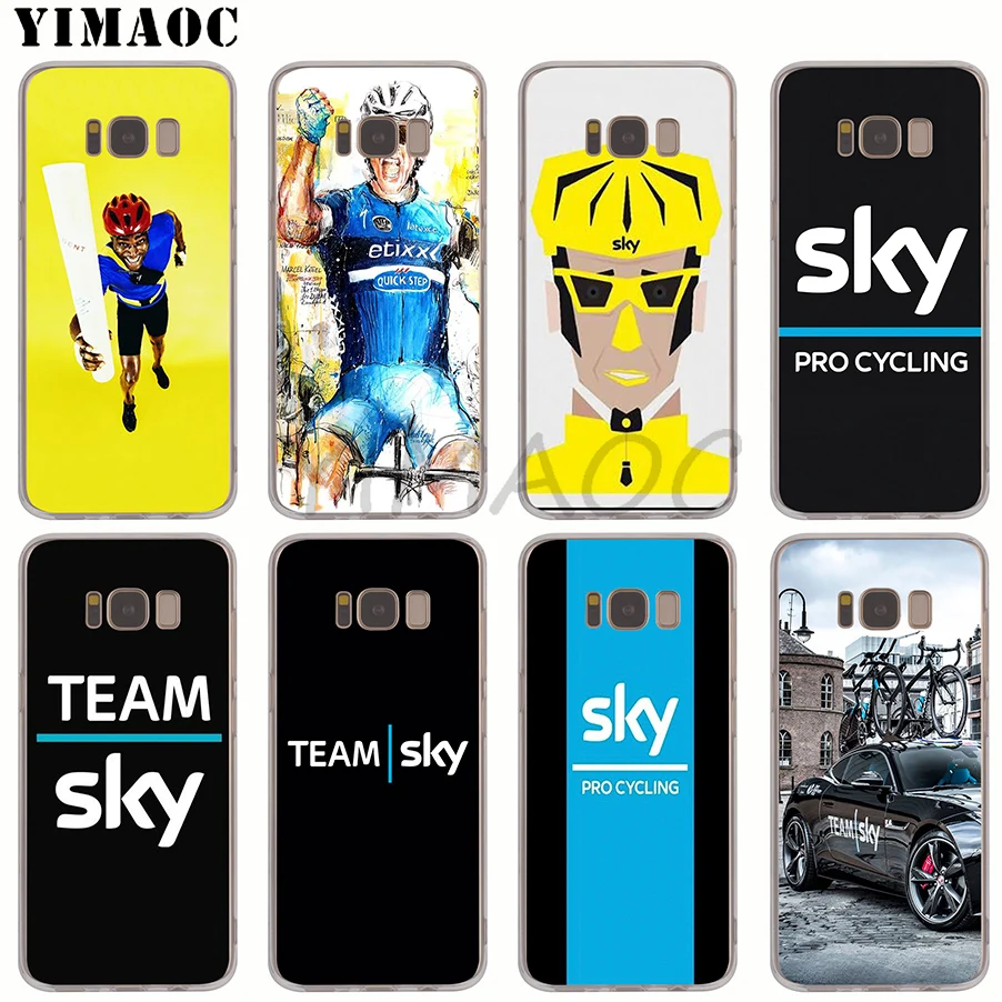 

YIMAOC Bicycle Race Team Sky Team Cycling Soft Case for Galaxy A5 A6 A8 J3 J5 J7 EU Version S7 Edge S8 S9 Plus Note 8 9 Cover
