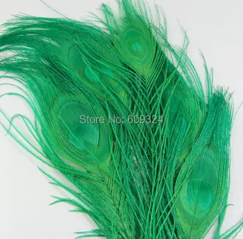 

FREE SHIPPING 100 pcs/lot 10-12inch kelly green peacock feather for scrapbooking invitations weddings crafts