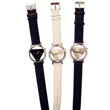 

New Fashion Couple Simple Harajuku Style Triangle Watch Personality Fashionable Double-Sided Hollow Popular Wrist Watch