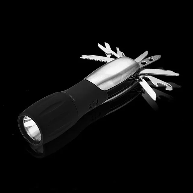 Multi tool Flashlight 9 In 1 LED Zoomable Focus Torch With Car Safety