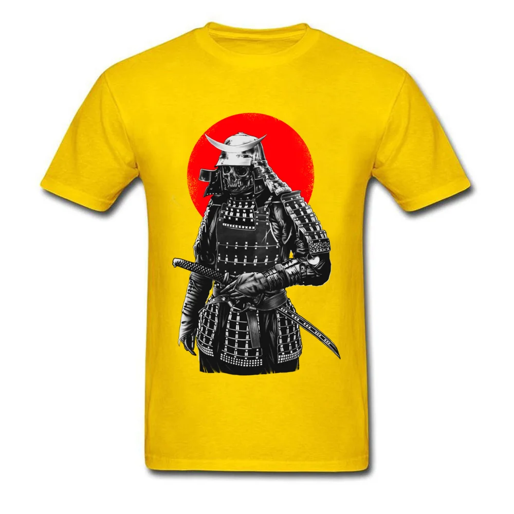 Family Tops Shirts 2018 New Short Sleeve Mens T-Shirt TpicOriginaltitle Casual Father Day Top T-shirts Crewneck Samurai warrior yellow