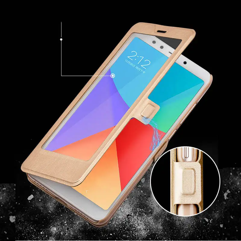 for Xiaomi Redmi Note 7 Case Note 6 Pro Full View Window PU Leather Flip Cover Funda Case for Xiaomi Note 5 Pro protective case 20