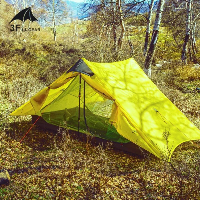 Billig 2019 LanShan 2 3F UL GETRIEBE 2 Person Oudoor Ultraleicht Camping Zelt 4 Saison Professionelle 15D Silnylon Kolbenstangenlosen Zelt