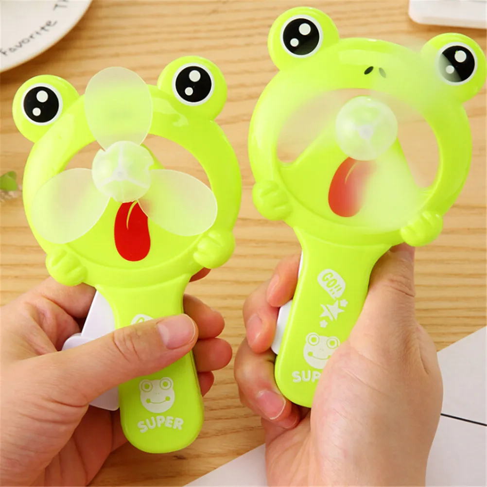 

1pc Cartoon Frog Fan Portable Hand Held Desk Humidification Handheld Ventilador Mini Handheld Water Mist Fan for Kids Friends