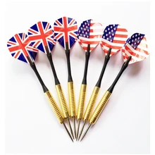 6 stücke Professionelle Stahl Tip Darts Set Mit Zwei Art Nizza Flagge Muster Tipps Punkte Nadel Darts