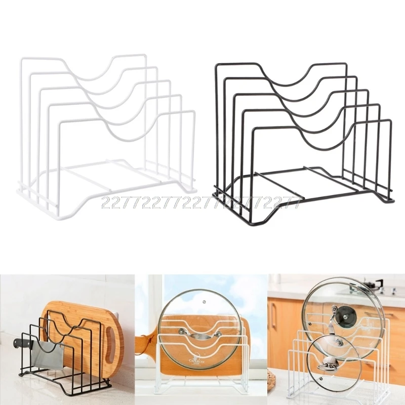 

Iron Place Pot Lid Shelf Holder Storage Tool for Kitchen Organizer Goods Pan Cover Rack Stand Spoon Kitchen Accessory N01