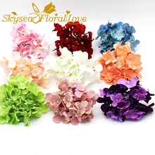 Искусственные цветы гортензии головы фон Сделай Сам стены арки шелковые с цветами, для украшения дома свадебные цветы