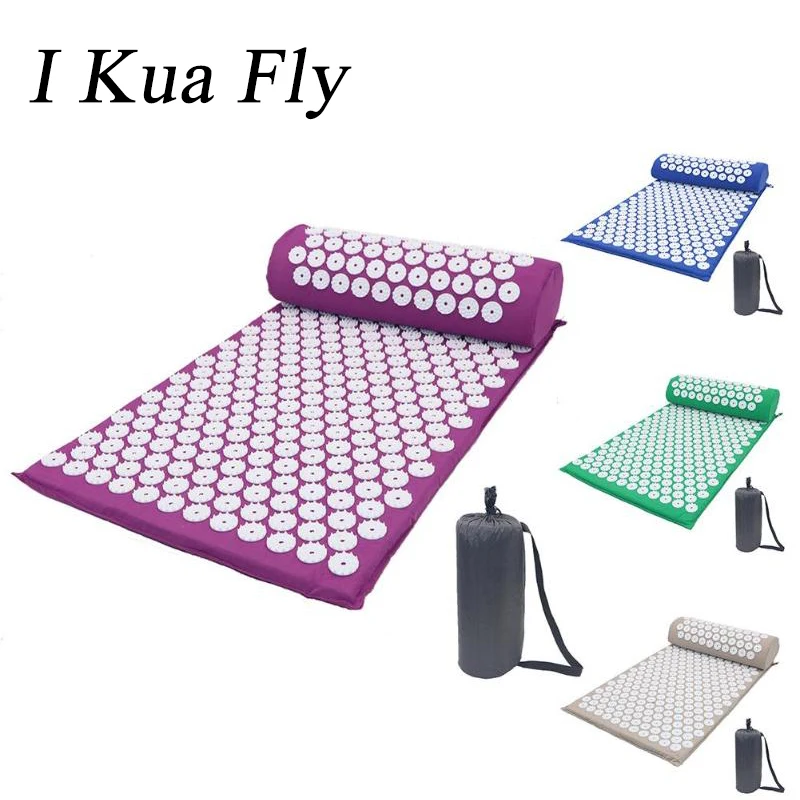 New Yoga Mat Spike Acupressure Pillow Set Back Body Massager Acupuncture Cushion Mat Pain Relieve Spike Yoga Mat With Pillow 4