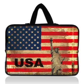 

USA Flag 17" 17.3" Laptop Bag Sleeve Carry Case Cover + Handle For Dell Alienware M17x PC Handbag