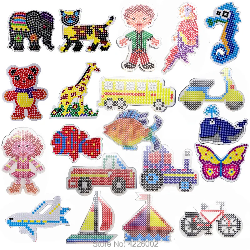 

10pcs DIY Hama Beads 5mm Pegboards Pattern for Girls Children Perler Fuse Beads Puzzles Template Accessories Kids Crafts Toys