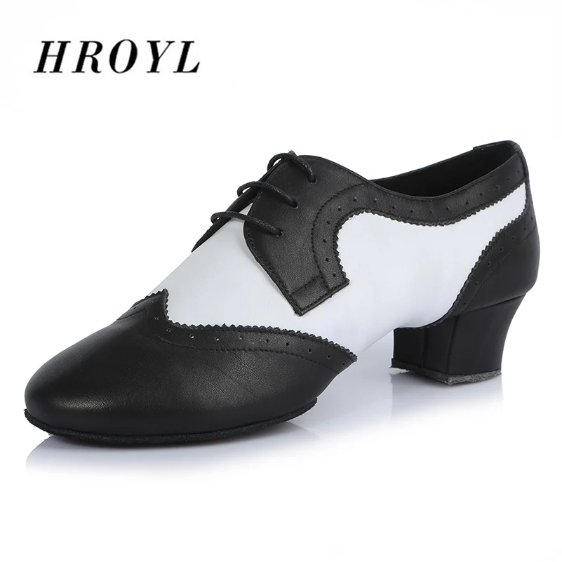 New style by Hand men Latin Dance Shoes Black White Ballroom Shoes low