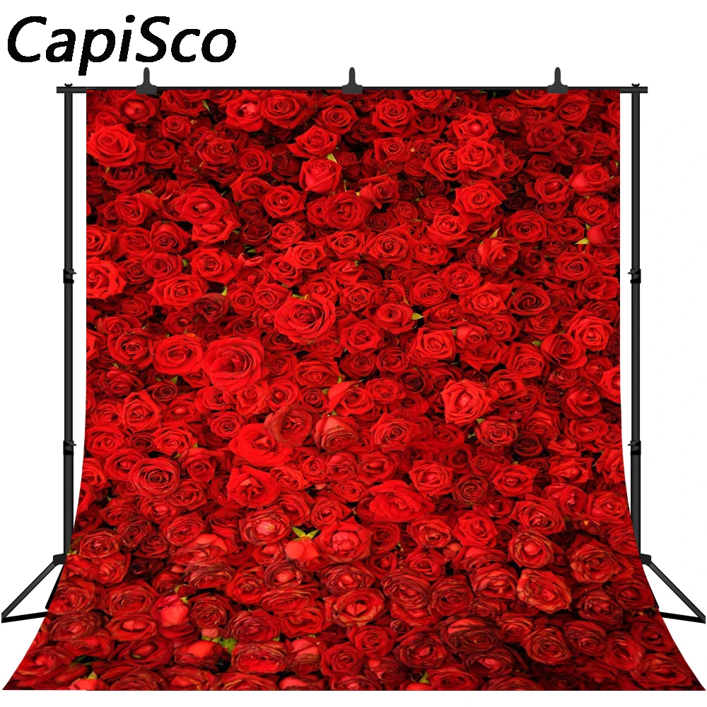 

Capisco Vinyl Photography Background Customized Flowers Valentine's Day Computer printed Wedding Backdrops for Photo Studio
