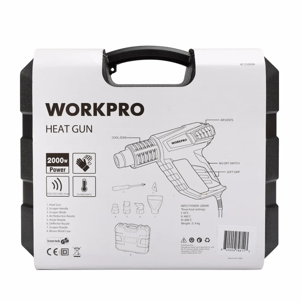Терморегулятор WORKPRO тепловые пистолеты 2000 Вт 220 В евровилка промышленный