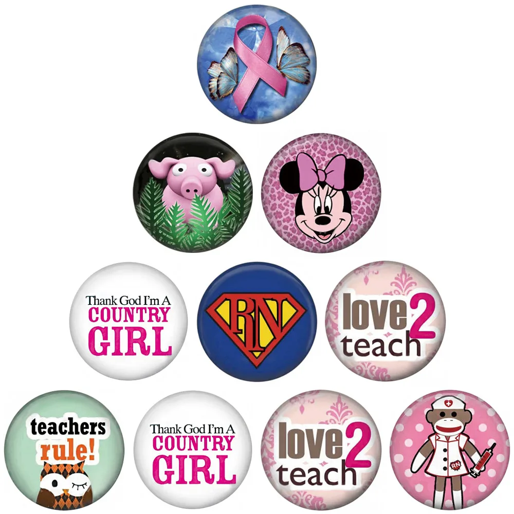 

Fashion Mixed Metal Crystal Arcylic Cartoon Pattern Charms 18mm Snap beads For DIY Charms Bracelet 18mm Ginger Snaps Jewelry