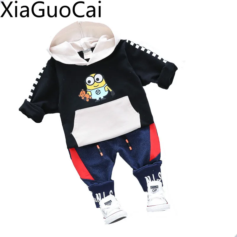 

Spring and Autumn Children's Sets Baby Cartoon Villain Hooded Hoodies and Pants Winter Long-sleeved Trousers Two-piece Suits