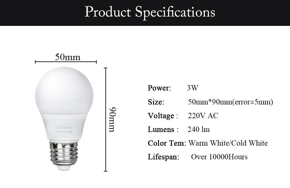 Светодиодный 3 Вт, 5 Вт, 7 Вт, 9 Вт, 12 Вт, 15 Вт, 220 В, E27, светодиодный светильник, умная, IC, реальная мощность, холодный белый/теплый белый, энергосберегающее освещение для дома