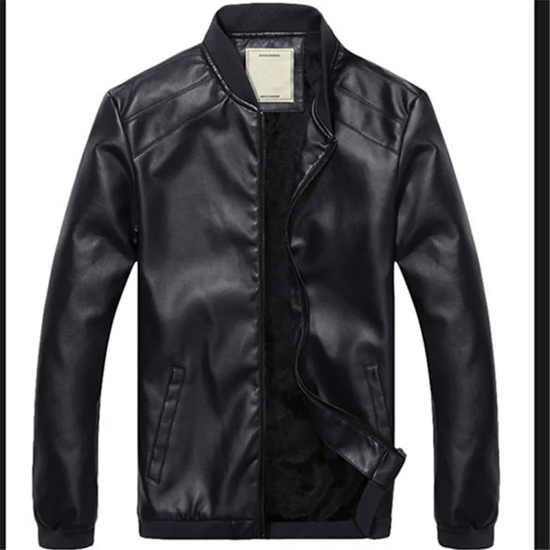 

Plus Size Moto Mens Jacket Slim PU Leather Fashion Outerwear 2018 New Korean Style High Quality Men Bomber Jackets 4xl