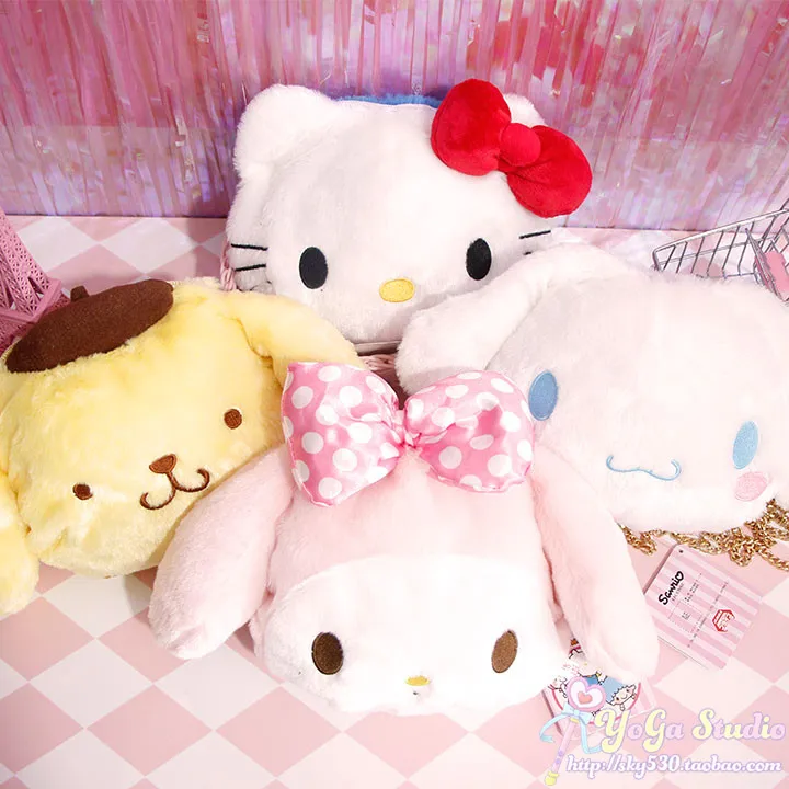 Мультяшная милая плюшевая сумка hello kitty My Melody Cinnamoroll для пудинга собаки, Детская сумка через плечо, сумка кошелек для девочек, подарки