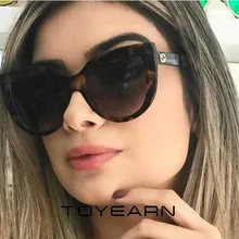 TOYEARN новые модные женские роскошные брендовые дизайнерские солнцезащитные очки кошачий глаз женские винтажные градиентные леопардовые солнцезащитные очки для женщин