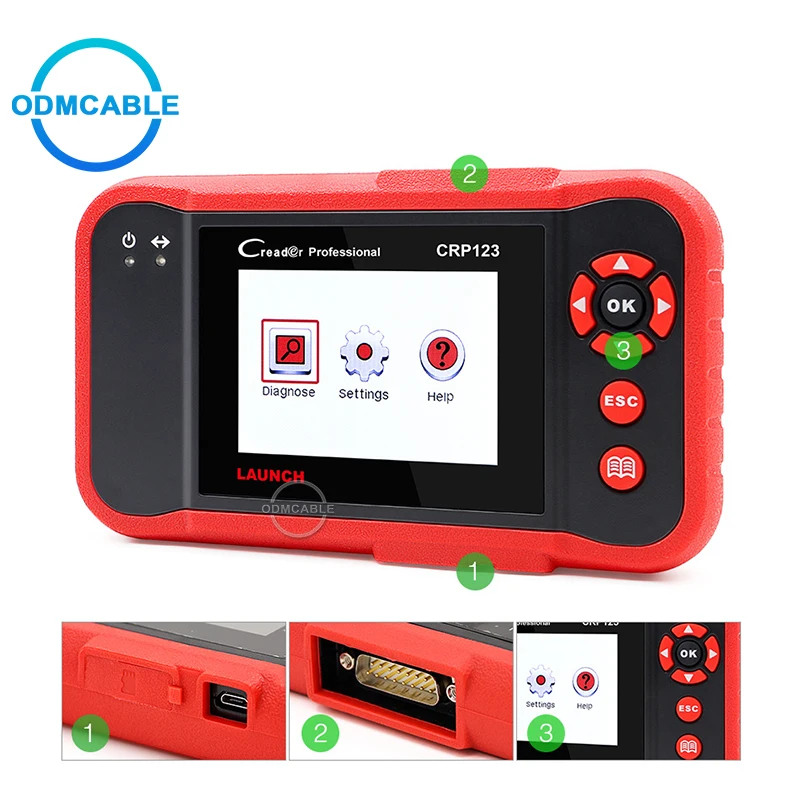 Автомобильный диагностический инструмент OBDII сканер creader Launch X431 CRP123 obd2