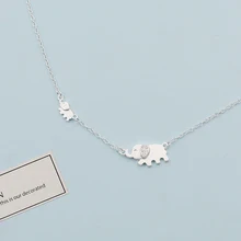 XIYANIKE, 925 пробы, серебряный, милый слон, дизайн, модная, Очаровательная цепочка для женщин, ожерелье, колье, ожерелья и подвески, VNS8366