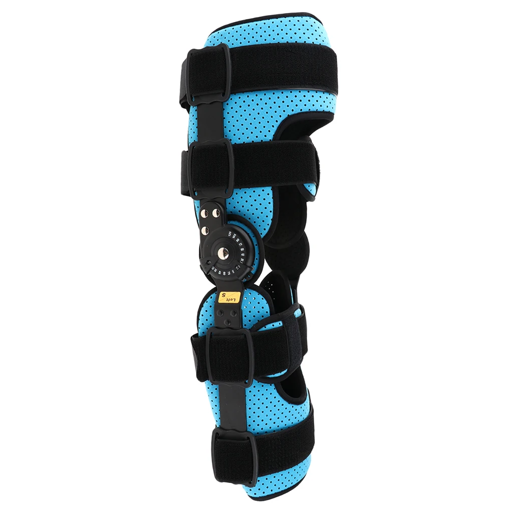 Adjustable Hinged Knee Orthosis Brace Support Ligament Sport Orthopedic Splint Osteoarthritis Knee Pads - S / M